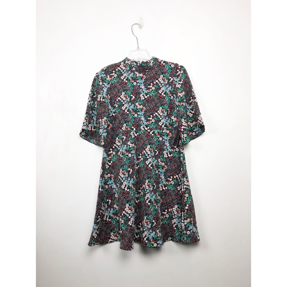 π€ Zara Mock Neck Allover Printed Floral Dress S - Picture 1 of 5